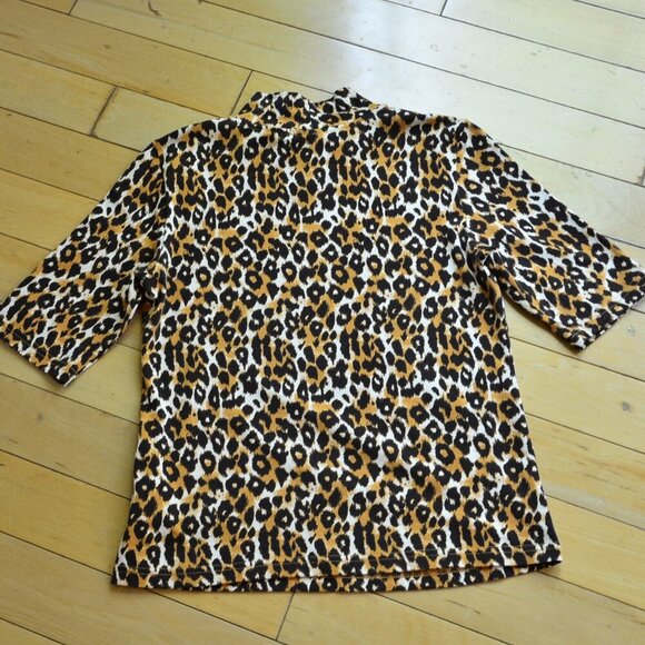 By Anthropologie leopard print mock neck top Size XS - Picture 6 of 6